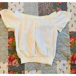 Women's White Eyelet Off The Shoulder Blouse